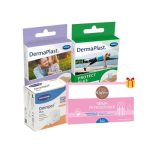 HARTMANN MINI KIT DERMAPLAST SOFT 10 UNITES + PROTECT PLUS 20 UNITES + OMNIPOR + GIFRER BOITE DE 5 SERUM PHYSIOLOGIQUE OFFERT