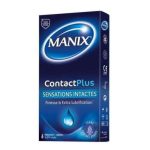 MANIX CONTACT PLUS SENSATIONS INTACTES FINES & EXTRA LUBRIFICATION 6 PRESERVATIFS