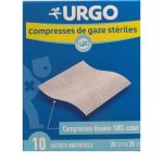 URGO COMPRESSES DE GAZ STERILES 20 CM x 20 CM