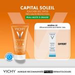 VICHY OFFRE CAPITAL SOLEIL EMULSION PROTECTRICE ANTI BRILLANCE PEAU MIXTE A GRASSE 50 ML SPF 50 + VICHY MPINERALE89 OFFERT 10ML